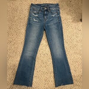 American Eagle Skinny Kick Out Crop Flare Jean